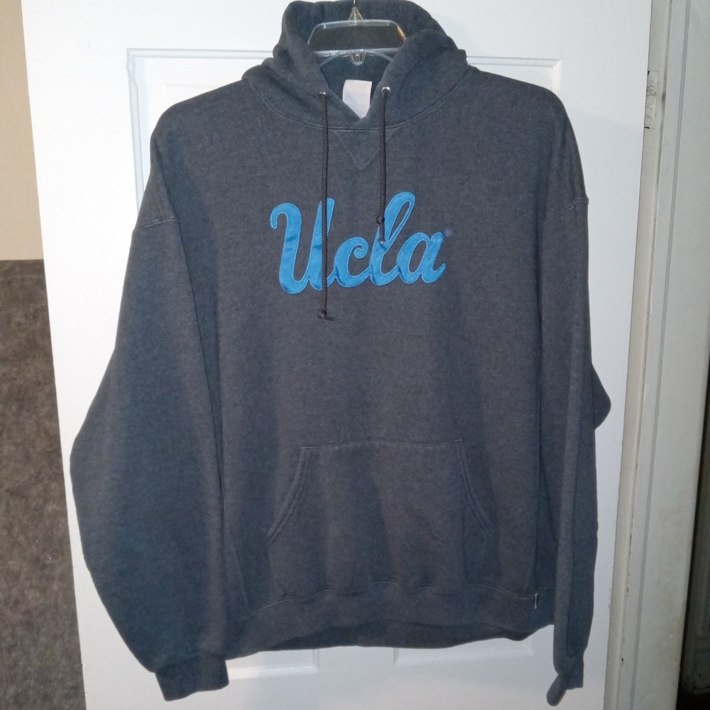 Russell Athletic UCLA Hoodie Mens XL Gray Embroidered Pullover Sweatshirt
